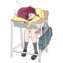 授業中寝る女子高生