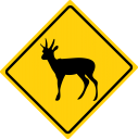 鹿の出現に注意を促す標識のイラストです