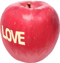 LOVEと描かれたりんご