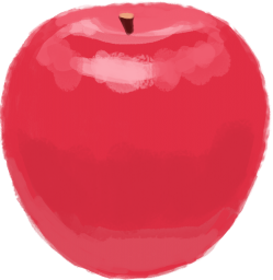 絵手紙風のりんごのイラストです。