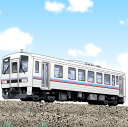 ローカル電車が走る風景のイラストです。