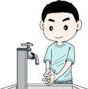 手洗いする男の子