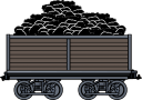 石炭を運ぶ貨車横面
