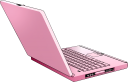 ピンクノートパソコン背面開