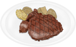 おいしそうなステーキのイラストです。