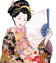 扇子を持つ日本美人