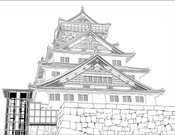 大阪城のイラストです。