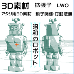 昭和のブリキのおもちゃのロボットの3D素材です。