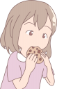 チョコチップクッキーを食べる女の子