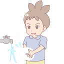 手を洗う男の子文字なし