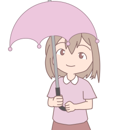 傘を差す女の子文字なしの絵カードです。