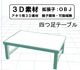 よくあるテーブルの3D素材です。