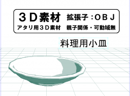 直径１２センチくらいの、小鉢よりは大きい皿のの3D素材です。