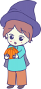 かぼちゃを持つ男の子