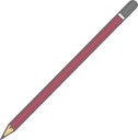 一般的な鉛筆（赤フレーム）のイラストです。