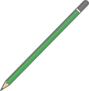一般的な鉛筆（緑フレーム）のイラストです。