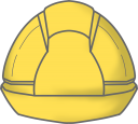 一般的な工事用ヘルメット（黄）のイラストです。
