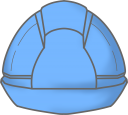 一般的な工事用ヘルメット（青）のイラストです。