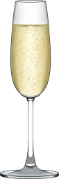 シャンパンを注いだグラスのイラストです。