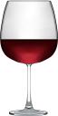 赤ワインの入ったワイングラスのイラストです。