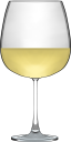 白ワインが入ったワイングラスのイラストです。