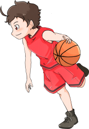 バスケをする男の子