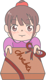 チョコを渡す女の子のイラストです。