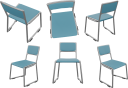 パイプ椅子(3Dレンダリング画像)