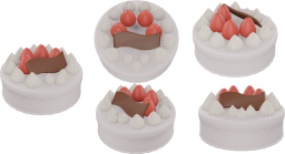 ショートケーキの3Dレンダリング画像詰め合わせです。