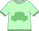 子供用の緑のシャツのイラストです。