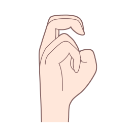 「ろ」を表す指文字の手話の絵カードです。