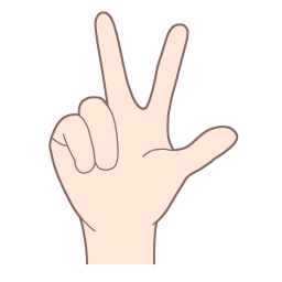 「る」を表す指文字の手話の絵カードです。