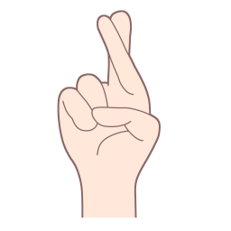 「ら」を表す指文字の手話の絵カードです。
