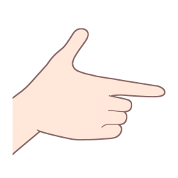 「む」を表す指文字の手話の絵カードです。