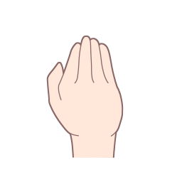 「ほ」を表す指文字の手話の絵カードです。