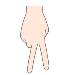 「な」を表す指文字の手話の絵カードです。