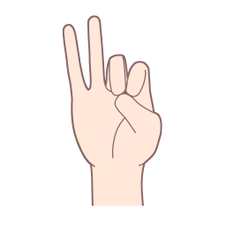 「つ」を表す指文字の手話の絵カードです。