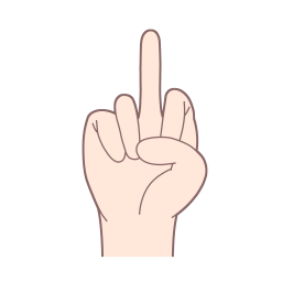 「せ」を表す指文字の手話の絵カードです。
