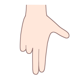 「す」を表す指文字の手話の絵カードです。