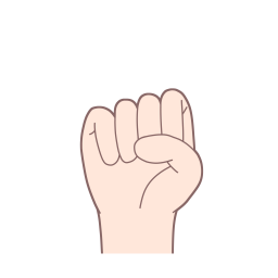 「さ」を表す指文字の手話の絵カードです。