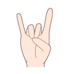 「き」を表す指文字の手話の絵カードです。