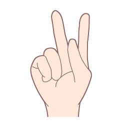 「か」を表す指文字の手話の絵カードです。