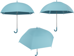一般的な雨傘の3Dレンダリング画像です。