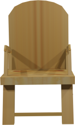 木の椅子の3Dオブジェクトです