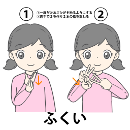 福井の手話の絵カードイラストです。
