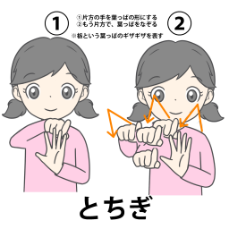 栃木の手話の絵カードイラストです。