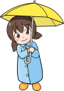 傘を持つ女の子のイラストです。