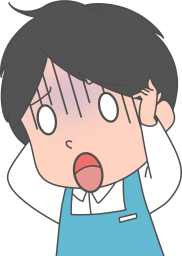 頭を抱える男性コンビニ店員のイラストです。