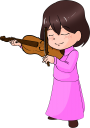 バイオリンを弾く女の子のイラストです。