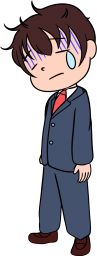悲しむ男性会社員のイラストです。
